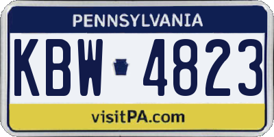 PA license plate KBW4823