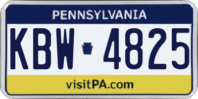 PA license plate KBW4825