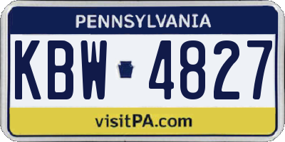 PA license plate KBW4827