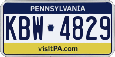 PA license plate KBW4829