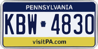 PA license plate KBW4830