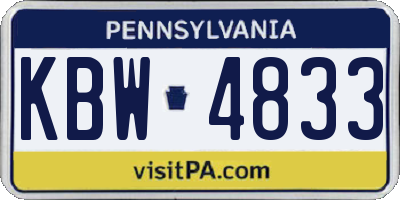 PA license plate KBW4833