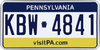 PA license plate KBW4841