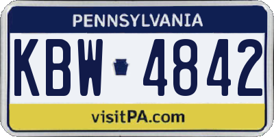 PA license plate KBW4842