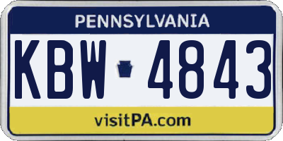 PA license plate KBW4843