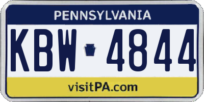 PA license plate KBW4844