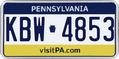 PA license plate KBW4853