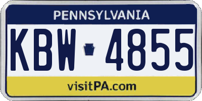 PA license plate KBW4855