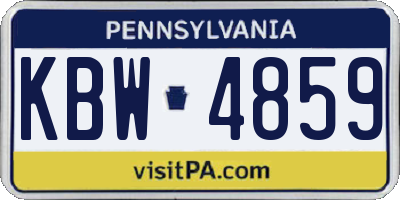 PA license plate KBW4859