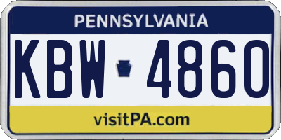 PA license plate KBW4860