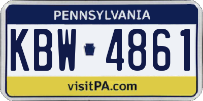 PA license plate KBW4861