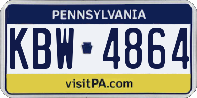 PA license plate KBW4864