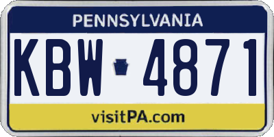 PA license plate KBW4871
