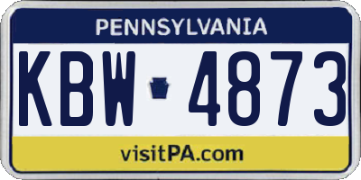 PA license plate KBW4873