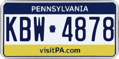 PA license plate KBW4878