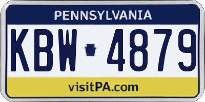 PA license plate KBW4879
