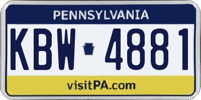 PA license plate KBW4881
