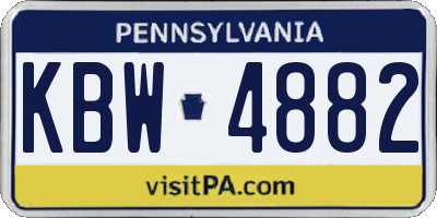 PA license plate KBW4882
