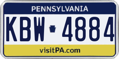 PA license plate KBW4884