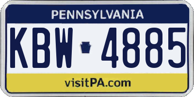 PA license plate KBW4885