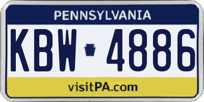 PA license plate KBW4886