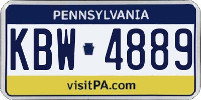PA license plate KBW4889