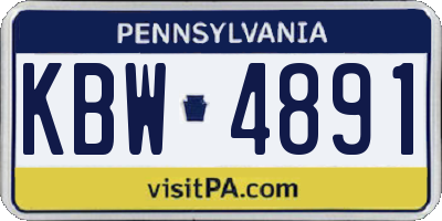 PA license plate KBW4891