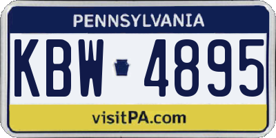 PA license plate KBW4895