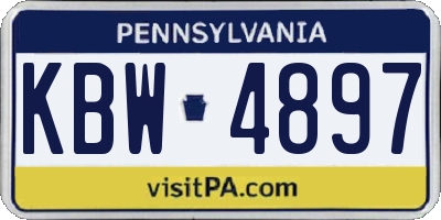 PA license plate KBW4897