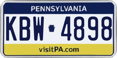 PA license plate KBW4898