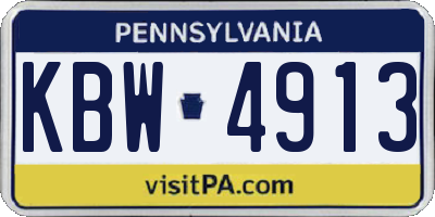 PA license plate KBW4913