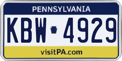 PA license plate KBW4929