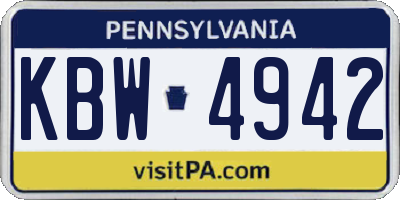 PA license plate KBW4942