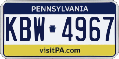 PA license plate KBW4967