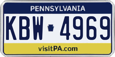 PA license plate KBW4969