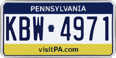 PA license plate KBW4971