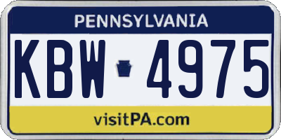 PA license plate KBW4975