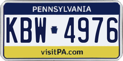PA license plate KBW4976