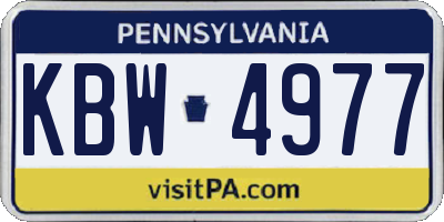 PA license plate KBW4977