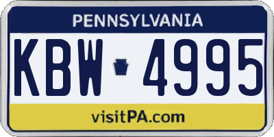 PA license plate KBW4995