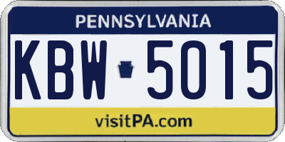 PA license plate KBW5015