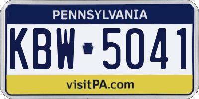 PA license plate KBW5041