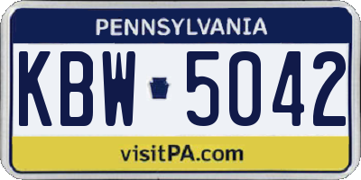 PA license plate KBW5042
