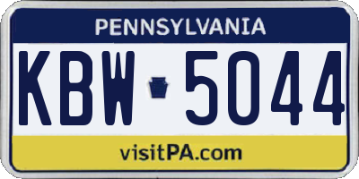 PA license plate KBW5044