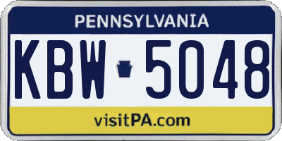 PA license plate KBW5048