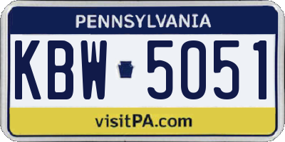 PA license plate KBW5051