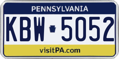 PA license plate KBW5052