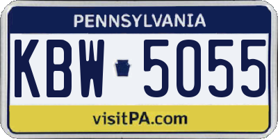 PA license plate KBW5055