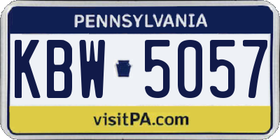 PA license plate KBW5057