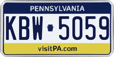 PA license plate KBW5059